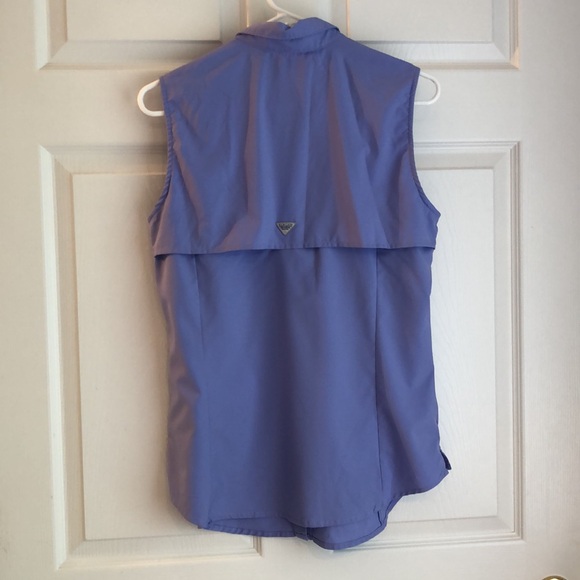 Columbia- Women’s periwinkle sleeveless snap closure blouse. Quick Dry. M/M - Picture 6 of 9